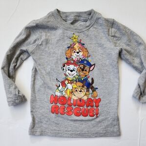 2T Gray Paw Patrol Holiday Long Sleeve Tee